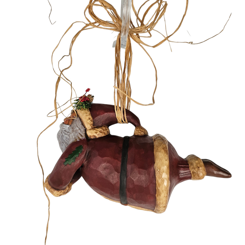 Vintage ceramic hanging Santa figurine ornament 4.5" x 8"